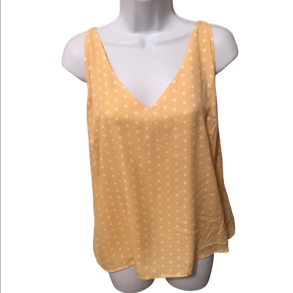 Women’s Polka Dot Essential Tank Top - A New Day - Yellow Size XL - Picture 1 of 4